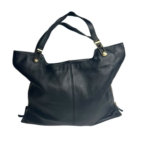 Vince Camuto Eliza Black Soft Pebbled Leather Tote Bag - Picture 2 of 13